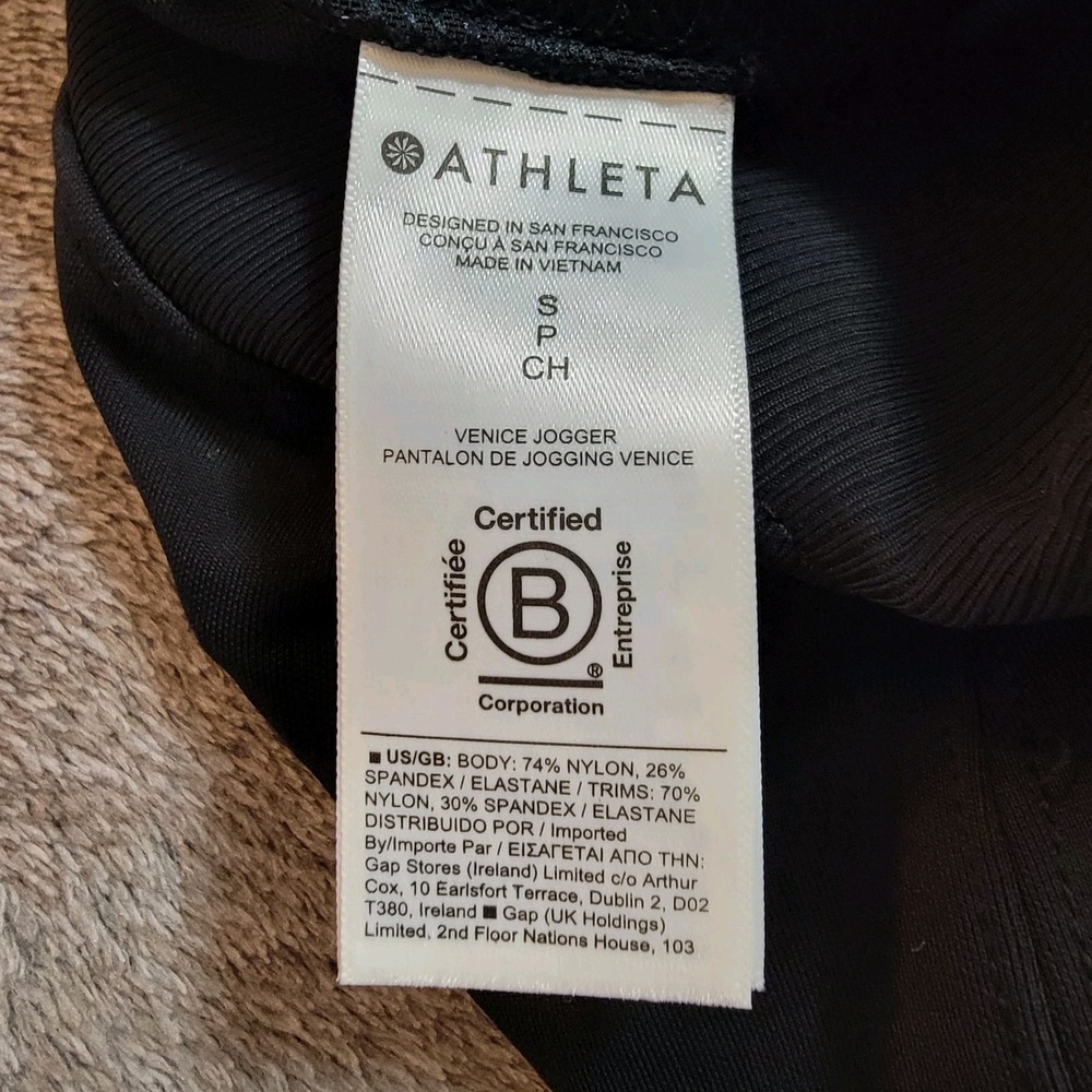 Athleta Venice Jogger Legging Black Size Large Zip Pockets Logo Size S P - Picture 3 of 4